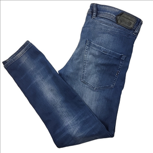 DIESEL BELTHER Blue Denim Wash 0608K Stretch Regular Slim Tapered Jeans W30 L30